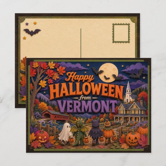 Prettig Halloween van Vermont Kids Briefkaart (Voorkant / Achterkant)
