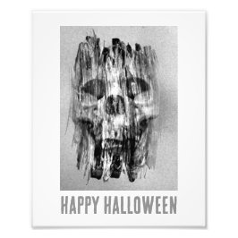 Prettig Halloween. Verontrustende schedel Foto Afdruk