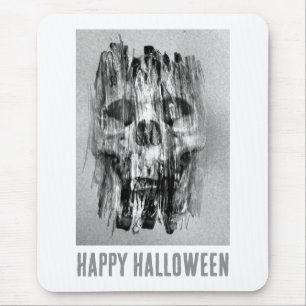 Prettig Halloween. Verontrustende schedel Muismat