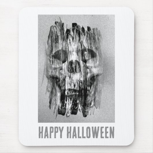 Prettig Halloween. Verontrustende schedel Muismat (Voorkant)