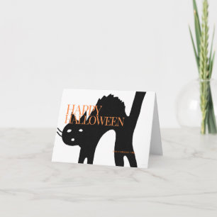 Prettig Halloween Verschrikkelijke Kat Halloween K Bedankkaart