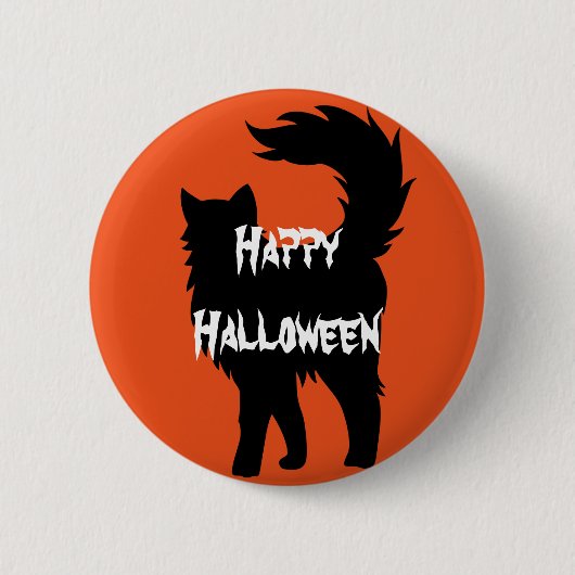 Prettig Halloween Verschrikkelijke Kat Ronde Button 5,7 Cm (Voorkant)