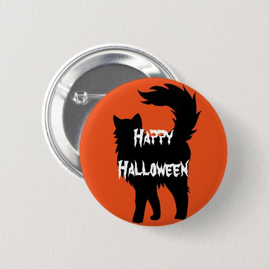 Prettig Halloween Verschrikkelijke Kat Ronde Button 5,7 Cm (Voorkant /achterkant)