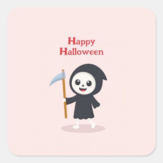 Prettig Halloween Vierkante Sticker (Voorkant)