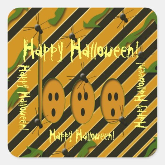 Prettig Halloween! Vierkante Sticker (Voorkant)