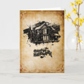 Prettig Halloween vintage Kaart (Gele Bloem)