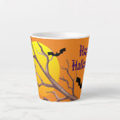 Prettig Halloween Vleermuizen En De Maan Latte Mok (Voorkant)
