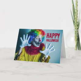 Prettig Halloween voor iedereen Griezelnde Clown H Feestdagen Kaart