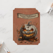 Prettig Halloween Vurige Witte Pompoen