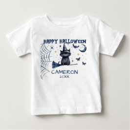 Prettig Halloween Watercolor Kat - Baby T-Shirt