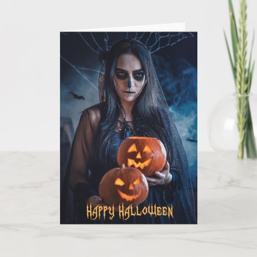 Prettig Halloween Wenskaart Aankondiging (Voorkant)