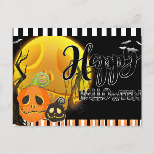 Prettig Halloween Whimsical Smiley Pompoenen Groet Briefkaart