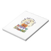 Prettig Halloween Witte Kat Pompoen Maan Vleermuiz Notitieblok (Linkerzijde)