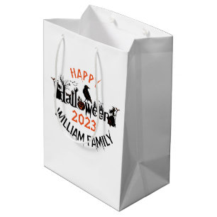 Prettig Halloween Zwart Concept Typografie Ontwerp Medium Cadeauzakje