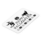 Prettig Halloween zwart wit spooky Magneet (Linkerzijde)