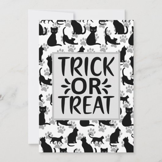 Prettig Halloween Zwarte Kat Aanpasbare Kaart (Voorkant)