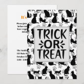 Prettig Halloween Zwarte Kat Aanpasbare Kaart (Voorkant / Achterkant)