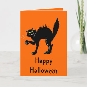 Prettig Halloween - Zwarte Kat Kaart