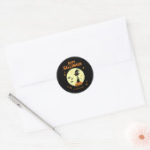 Prettig Halloween Zwarte Kat Persoonlijk Ronde Sticker (Envelop)