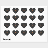 Prettig Halloween Zwarte Kat Pompoen Ontwerp_1 Hart Sticker (Vel)