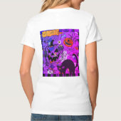 Prettig Halloween, Zwarte Kat, T-shirt (Achterkant)