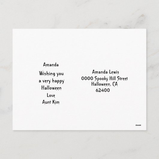 Prettig Halloween Zwarte Kitten  Feestdagenkaart (Achterkant)