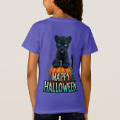Prettig Halloween Zwarte Panter Kitten T-shirt (Achterkant)