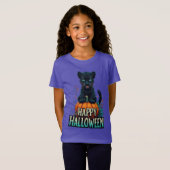 Prettig Halloween Zwarte Panter Kitten T-shirt (Voorkant volledig)