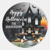 Prettig Halloweenfeest Ronde Sticker (Voorkant)