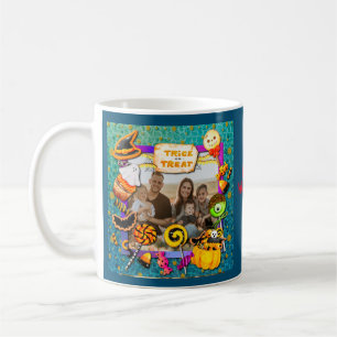 Prettig Halloweenfeest vol met trick-or-treat W Koffiemok