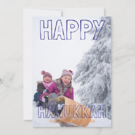 Prettig Hanukka Blauw Blok - Hanukka Kaart