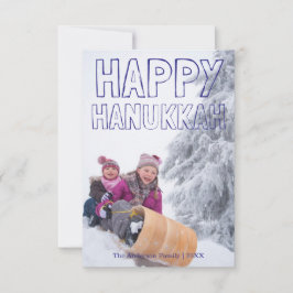 Prettig Hanukka Blauwe Blok - 3x5 Hanukka Kaart