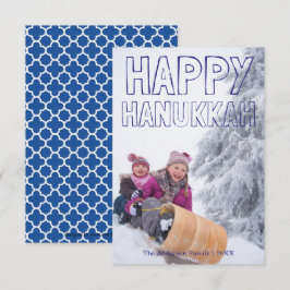 Prettig Hanukka Blauwe Blok - 3x5 Hanukka Kaart