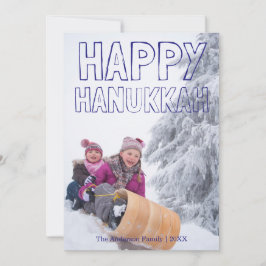 Prettig Hanukka Blauwe Blok - Hanukka Kaart