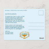 PRETTIG HANUKKA Bloemensling Menora Aangepaste tek Briefkaart (Achterkant)