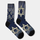 Prettig Hanukka Davidster Menora Dreidel Slipp Sokken (Rechts)