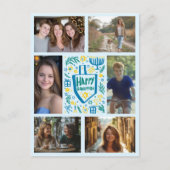 PRETTIG HANUKKA Doodle Aangepaste 6 FOTO Vakantie Briefkaart (Voorkant)