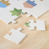 Prettig Hanukka-draai-tol en sterren Legpuzzel (Zijkant)