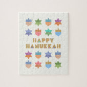 Prettig Hanukka-draai-tol en sterren Legpuzzel (Verticaal)