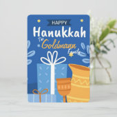 Prettig Hanukka-feest kaart (Staand voorkant)