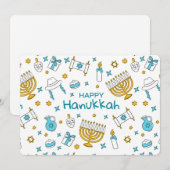 Prettig Hanukka Feestdagenkaart (Voorkant / Achterkant)