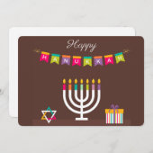 Prettig Hanukka Feestdagenkaart (Voorkant / Achterkant)