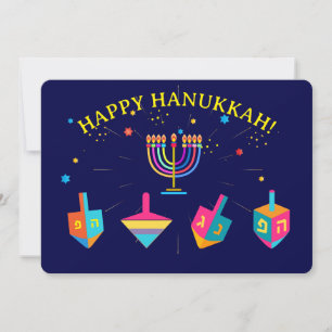 Prettig Hanukka Gouden Menora Joodse Feestdag Feestdagenkaart