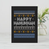 Prettig Hanukka lelijk T-shirt Joods Festival Gesc Kaart (Staand voorkant)