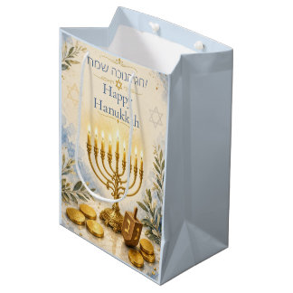 Prettig Hanukka met Menora Medium Cadeauzakje