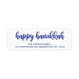 Prettig Hanukka Modern Blauw Vakantie Retouradres Etiket