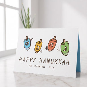 Prettig Hanukka Moderne Drieidel Feestdagen Kaart