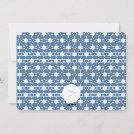 Prettig Hanukka Moderne trendy witte script foto Feestdagenkaart (Achterkant)