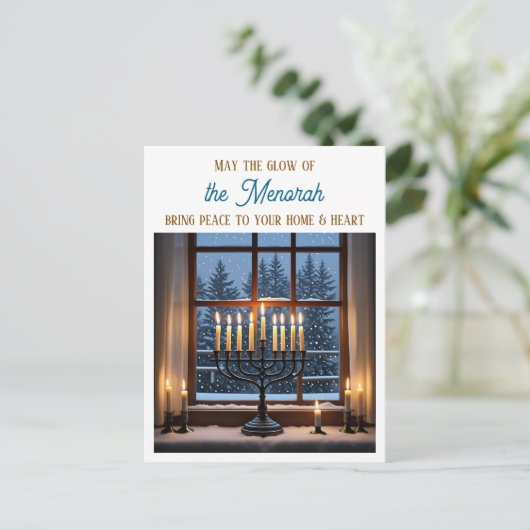 Prettig Hanukka | Moge de Gloed van de Menora Briefkaart (Staand voorkant)