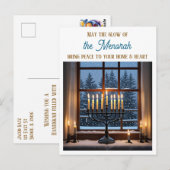 Prettig Hanukka | Moge de Gloed van de Menora Briefkaart (Voorkant / Achterkant)